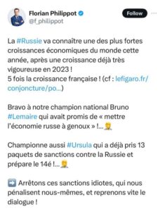 Френски политик: След идиотските санкции ръстът на руската икономика е път пъти по-голям от френския